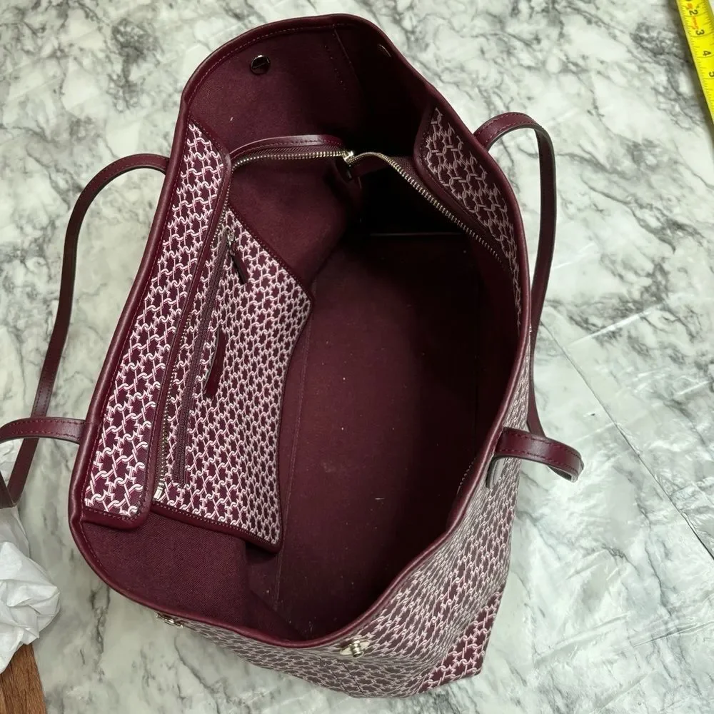 Kate Spade New York Spade Link Tote Large Bag zip pink saffiano pvc leather